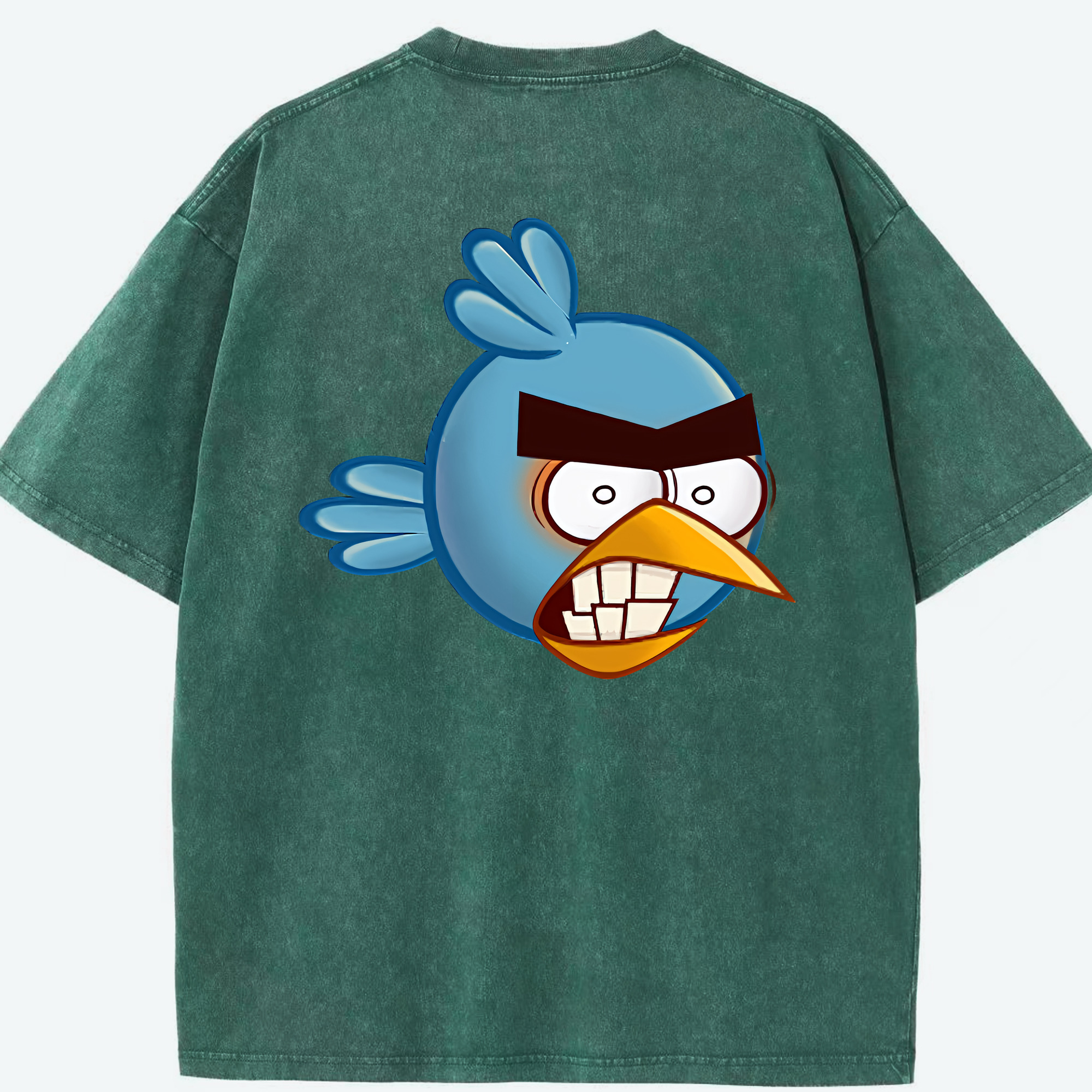 （画像用） Angry Birds アングリーバード 綿100% ヴィンテージ風 半袖Tシャツ（背面プリント）